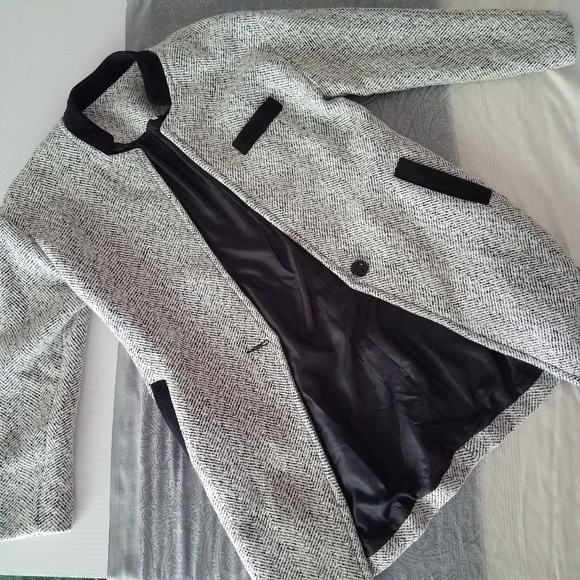 Jackets & Blazers - Grey Patterned Professional Lightweight Coat